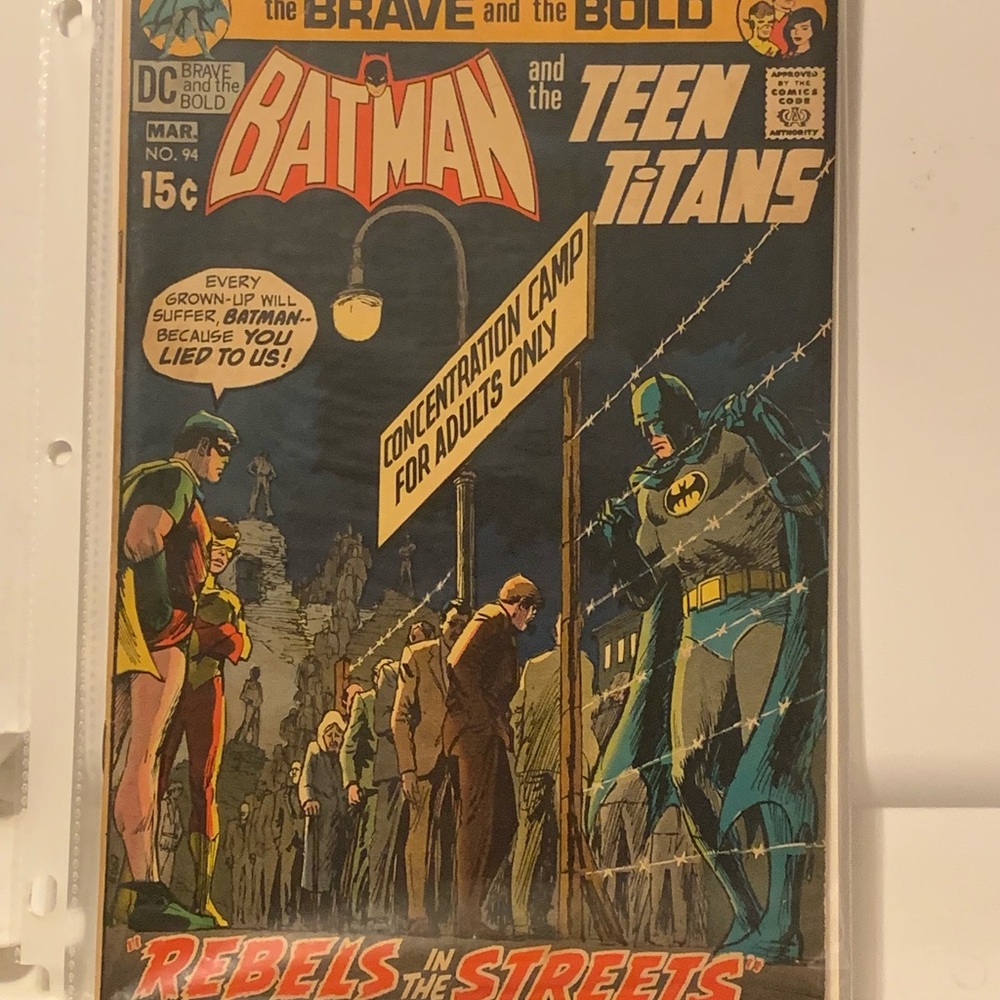 Batman and Teen Titans Comic Book Cover - Bold Vintage Art